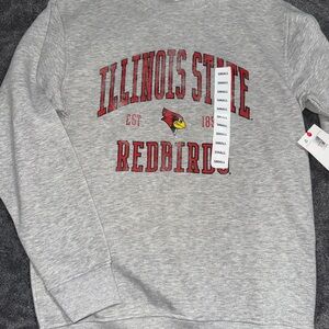 Champs Gray Crewneck Sweater with Red Accents